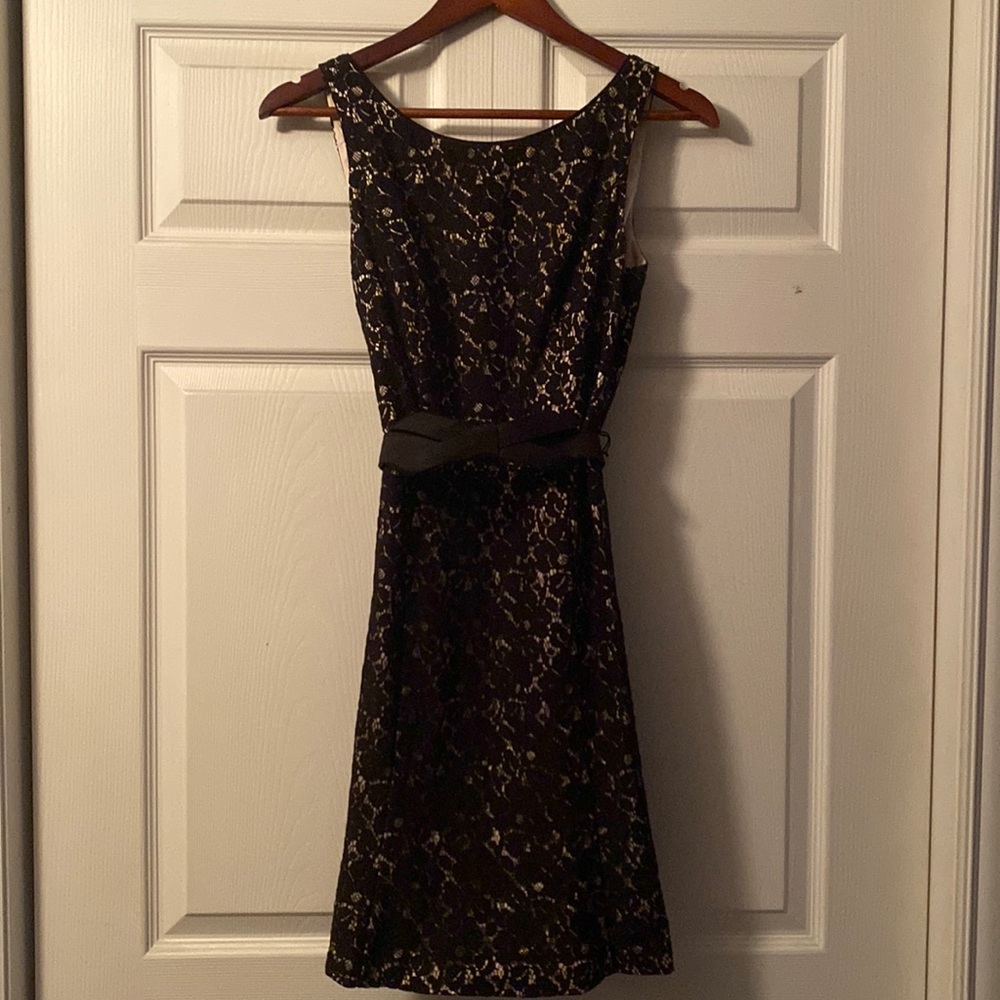 Black lace dress. Size 2. White House Black Market. Excellent Used Condition.